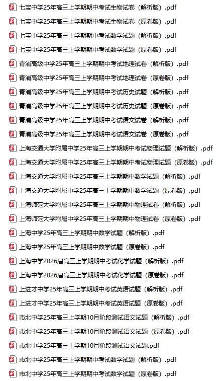 超全218套 | 25年上海高一高二高三期中考,全科真题卷+答案解析-第18张图片-四季读书网 超全218套 | 25年上海高一高二高三期中考,全科真题卷+答案解析-第18张图片-四季读书网