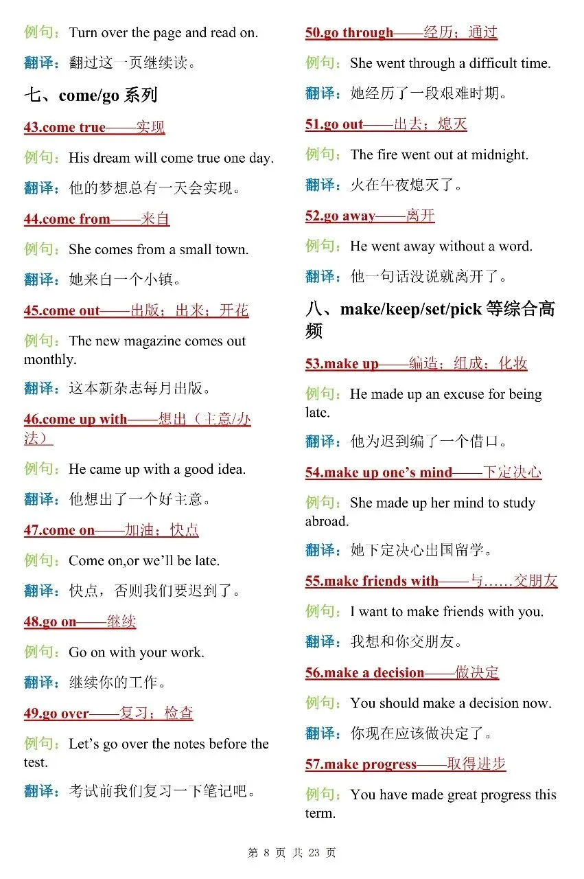 建议打印! 中考英语300个核心句型搭配 学霸都在反复记-第8张图片-四季读书网