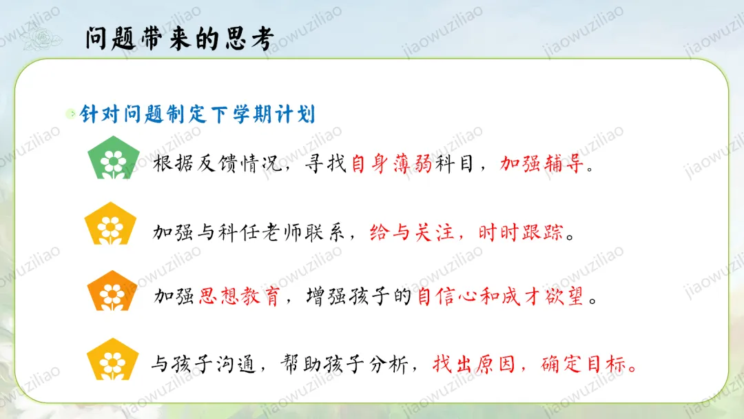 【初二】【秋季上】八年级【期中】家长会:点亮星星,需要你也需要我ppt-第19张图片-四季读书网 【初二】【秋季上】八年级【期中】家长会:点亮星星,需要你也需要我ppt-第19张图片-四季读书网