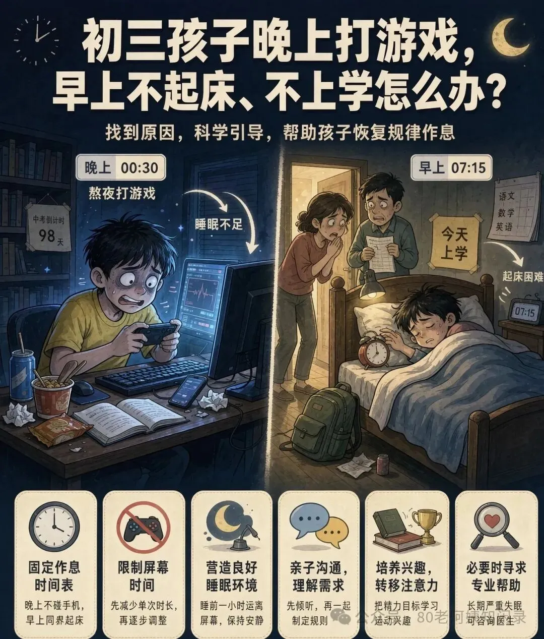 初三孩子晚上打游戏,早上不起床、不上学怎么办-第1张图片-四季读书网 初三孩子晚上打游戏,早上不起床、不上学怎么办-第1张图片-四季读书网