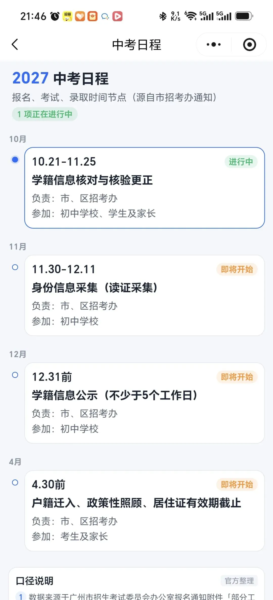 2027 中考报名准备已启动:5 个截止日期,最早就在下个月 25 日-第2张图片-四季读书网 2027 中考报名准备已启动:5 个截止日期,最早就在下个月 25 日-第2张图片-四季读书网