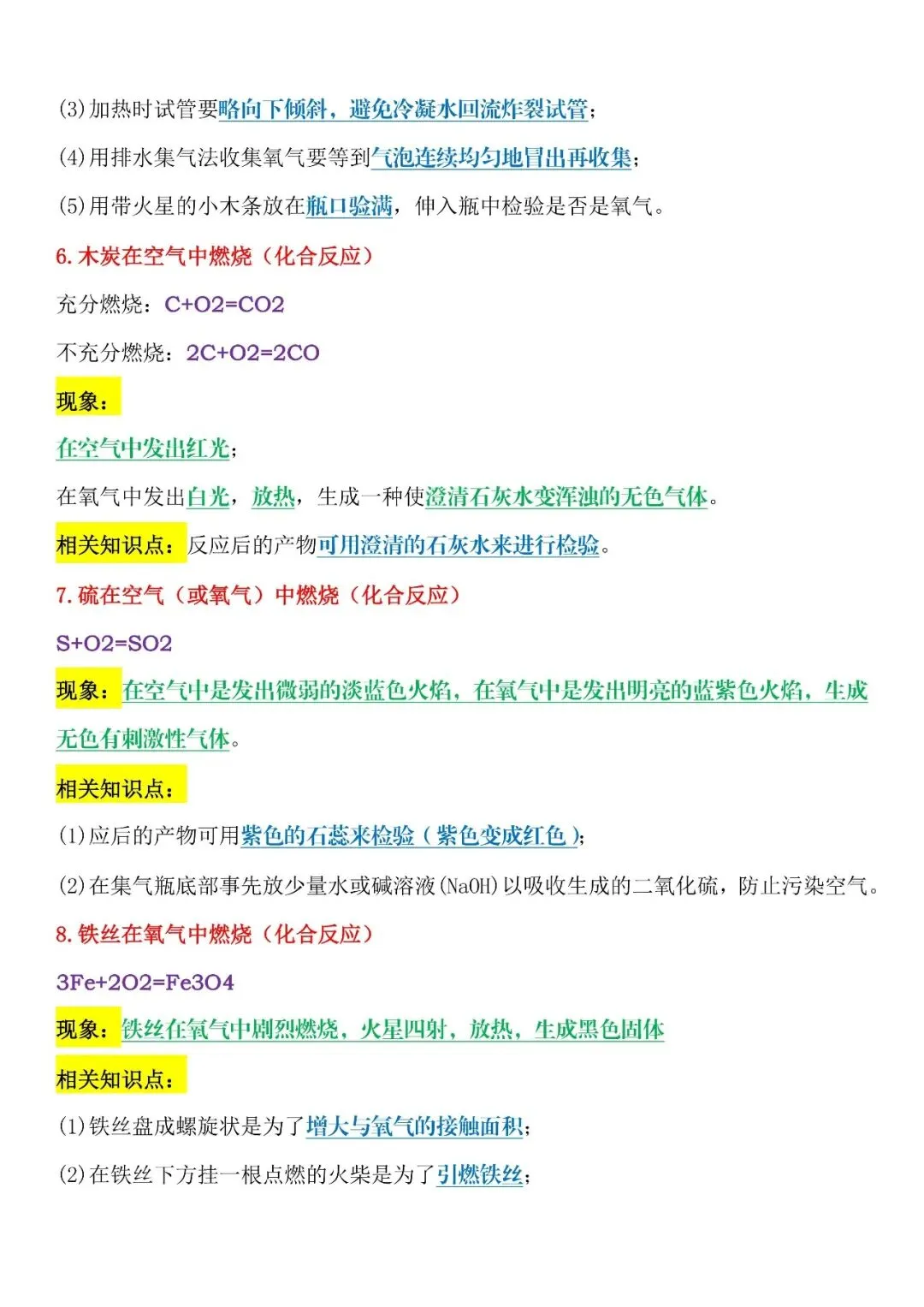 【攻略干货】新版初中中考化学历年考试常错的36 个反应式及知识点(可分享)-第4张图片-四季读书网