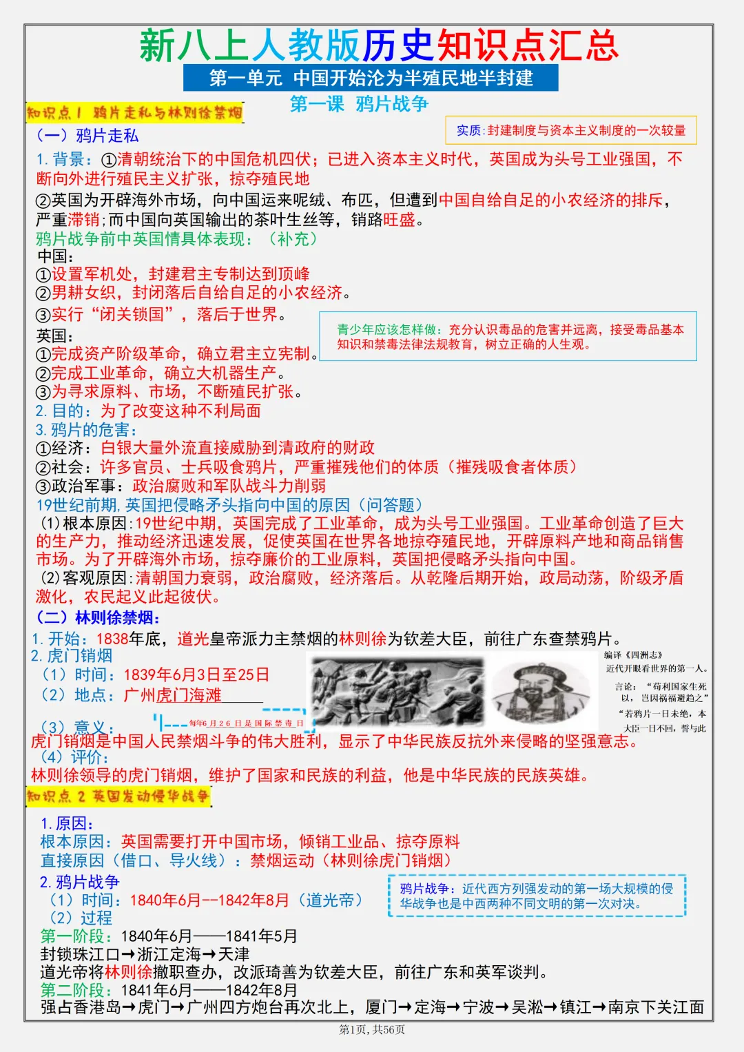 初二2026新【八上历史】全册高频考点知识点梳理(完整版可打印)-第3张图片-四季读书网 初二2026新【八上历史】全册高频考点知识点梳理(完整版可打印)-第3张图片-四季读书网