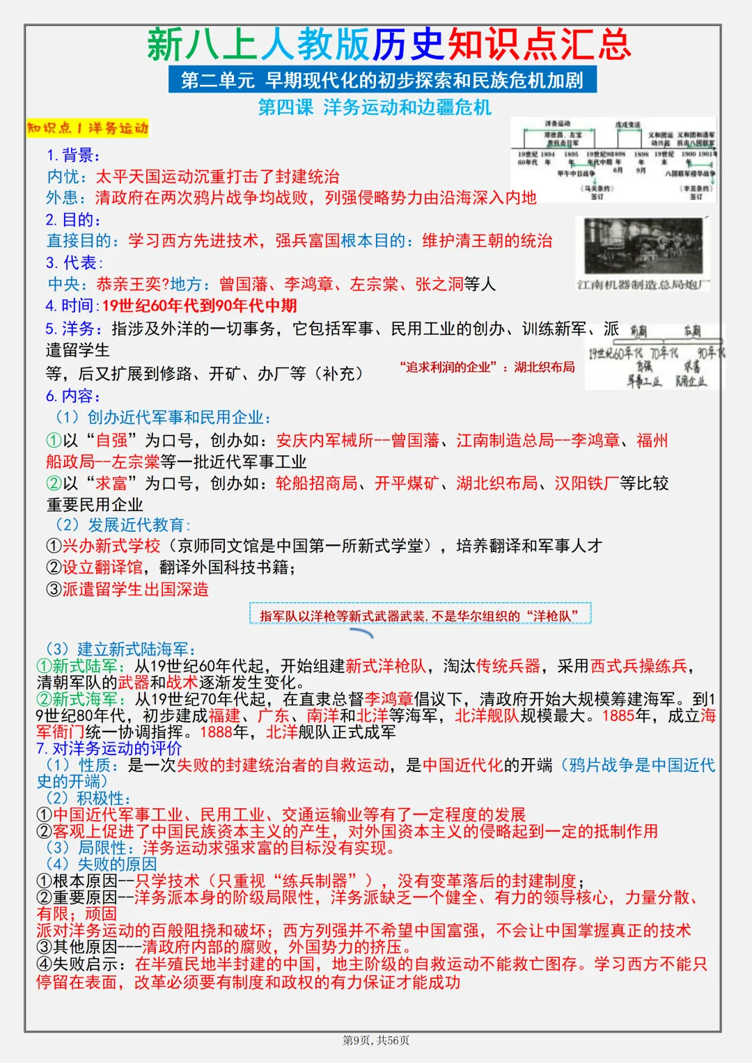 初二2026新【八上历史】全册高频考点知识点梳理(完整版可打印)-第11张图片-四季读书网 初二2026新【八上历史】全册高频考点知识点梳理(完整版可打印)-第11张图片-四季读书网