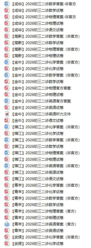 初三二诊成绩什么时候出?速领2026年成都各区初三二诊试卷及答案!-第3张图片-四季读书网 初三二诊成绩什么时候出?速领2026年成都各区初三二诊试卷及答案!-第3张图片-四季读书网