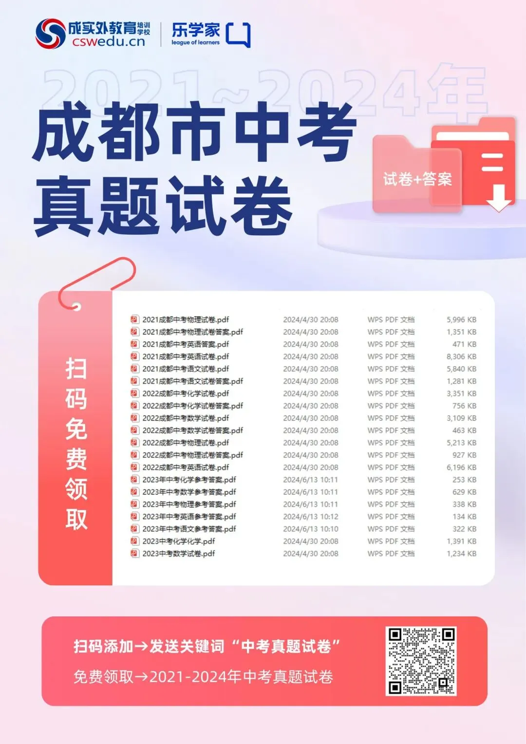 2024年成都中考真题试卷出炉,近4年真题试卷免费领 | 附初升高衔接秘籍-第52张图片-四季读书网