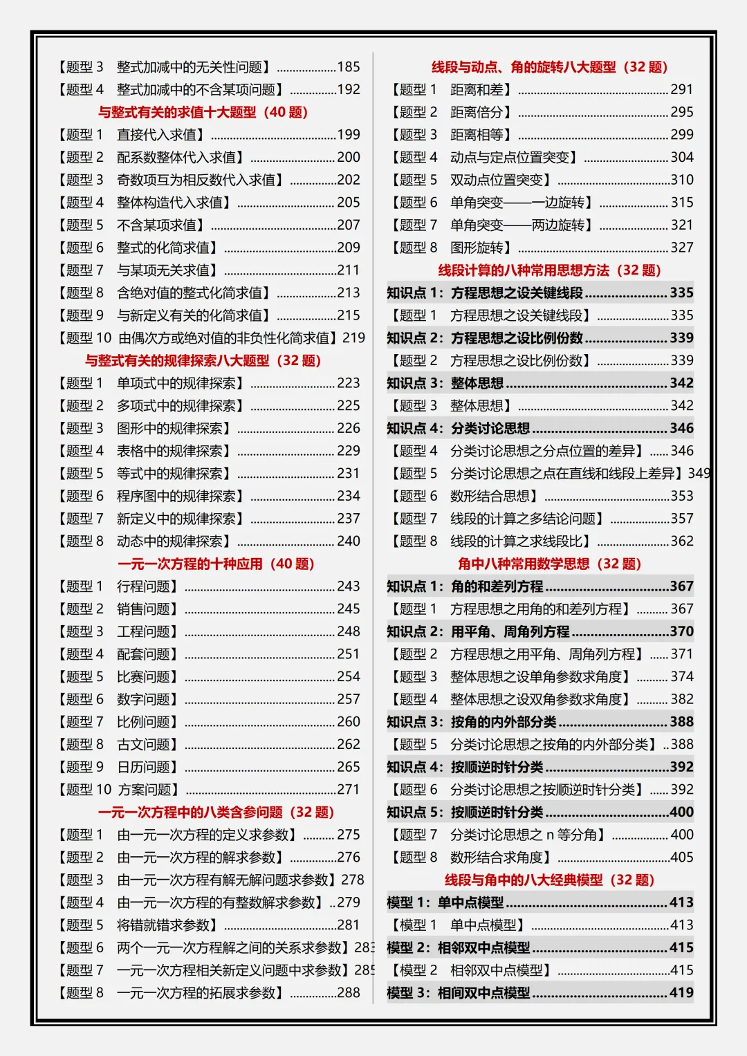 【初一】2026新版七年级上册数学全册必背重点知识清单+重难点题型教师版,完整版可打印-第4张图片-四季读书网