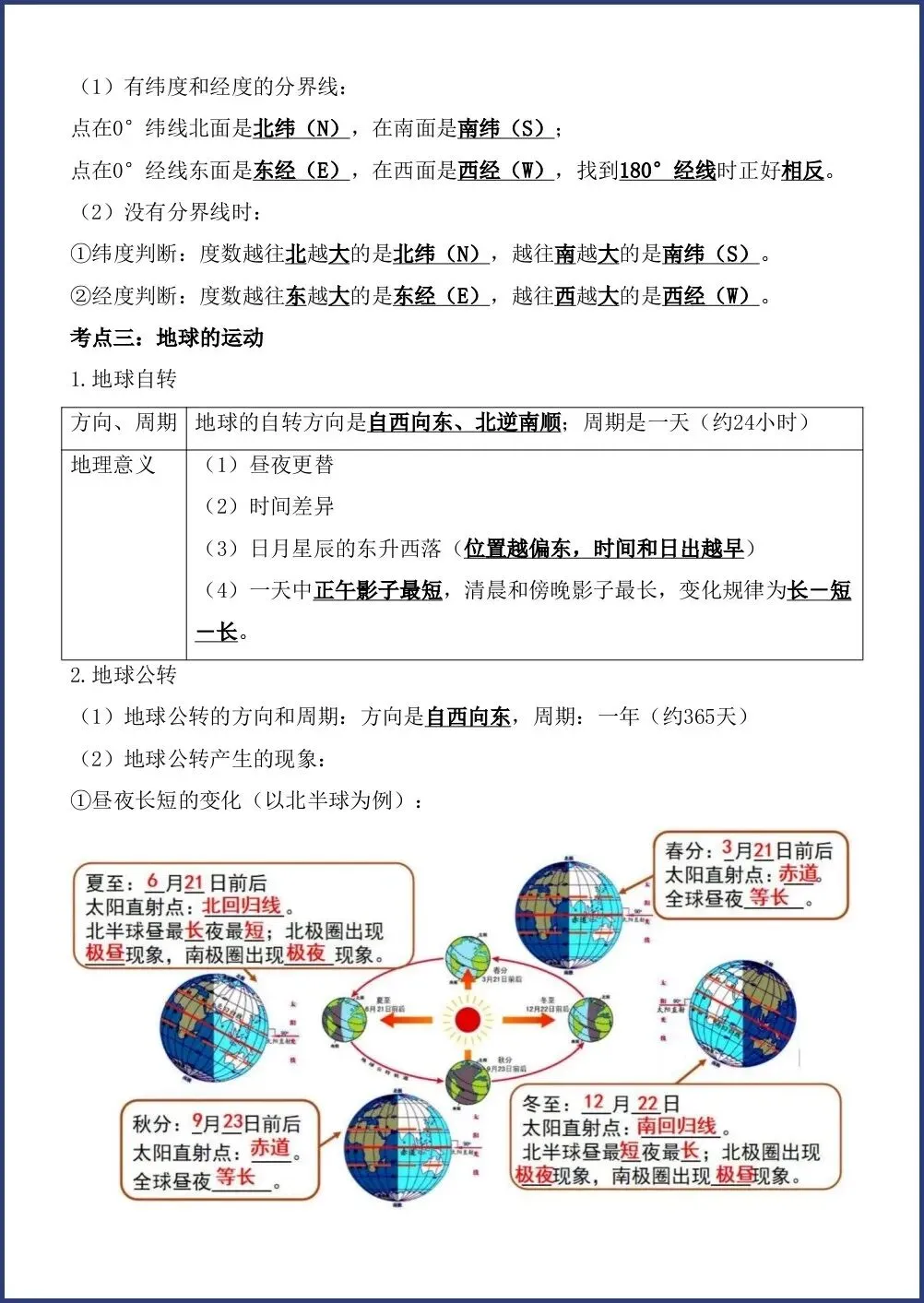 初一新教材七上地理全册课文基础知识点梳理背读总结电子打印版!(2026 新)-第3张图片-四季读书网 初一新教材七上地理全册课文基础知识点梳理背读总结电子打印版!(2026 新)-第3张图片-四季读书网