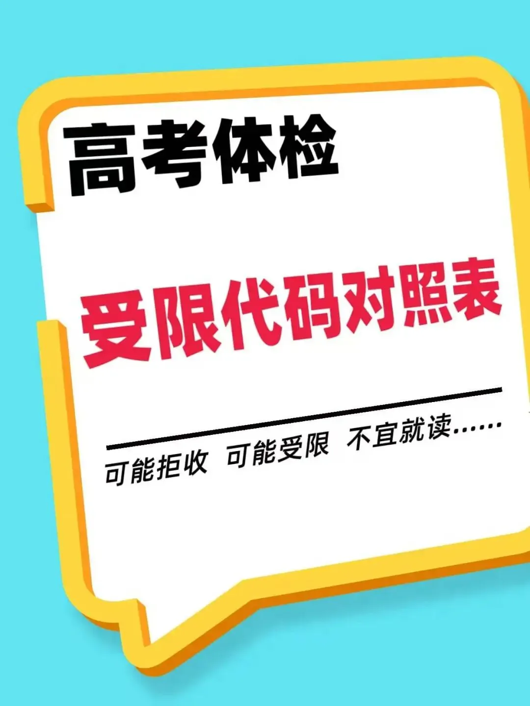 高考体检受限代码对照表-第1张图片-四季读书网