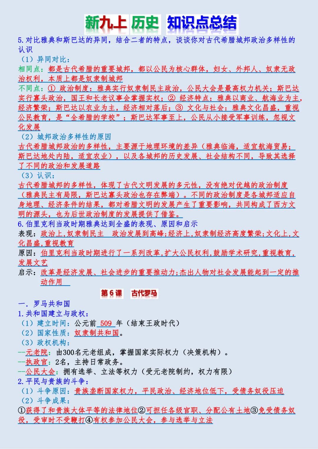 【初三】新版九年级上册历史全册必背核心知识点梳理总结,完整版可打印(2026)-第8张图片-四季读书网 【初三】新版九年级上册历史全册必背核心知识点梳理总结,完整版可打印(2026)-第8张图片-四季读书网