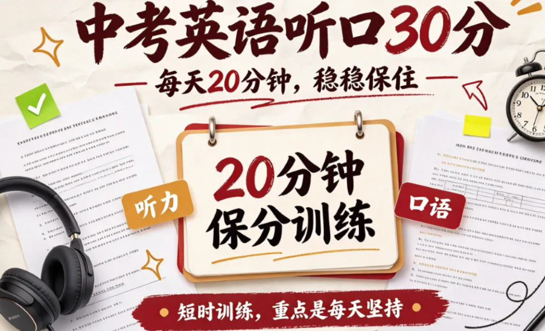 初三晚自习挤不出时间,中考英语听口30分怎么每天20分钟保住?-第1张图片-四季读书网 初三晚自习挤不出时间,中考英语听口30分怎么每天20分钟保住?-第1张图片-四季读书网