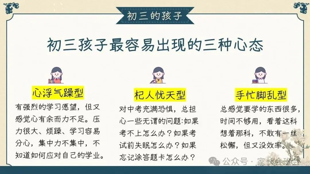 初三(九年级)上学期期中家长会ppt:初三已至 ,同心共赴.(含发言稿)-第40张图片-四季读书网