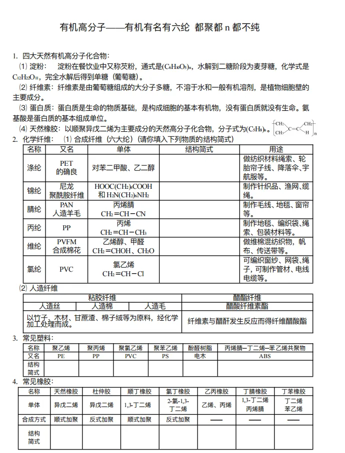 【高考化学】【有机化学】【物质结构】2027年高考化学2027届高三化学一轮复习---有机物与物质结构知识清单(53页完整版)-第47张图片-四季读书网 【高考化学】【有机化学】【物质结构】2027年高考化学2027届高三化学一轮复习---有机物与物质结构知识清单(53页完整版)-第47张图片-四季读书网
