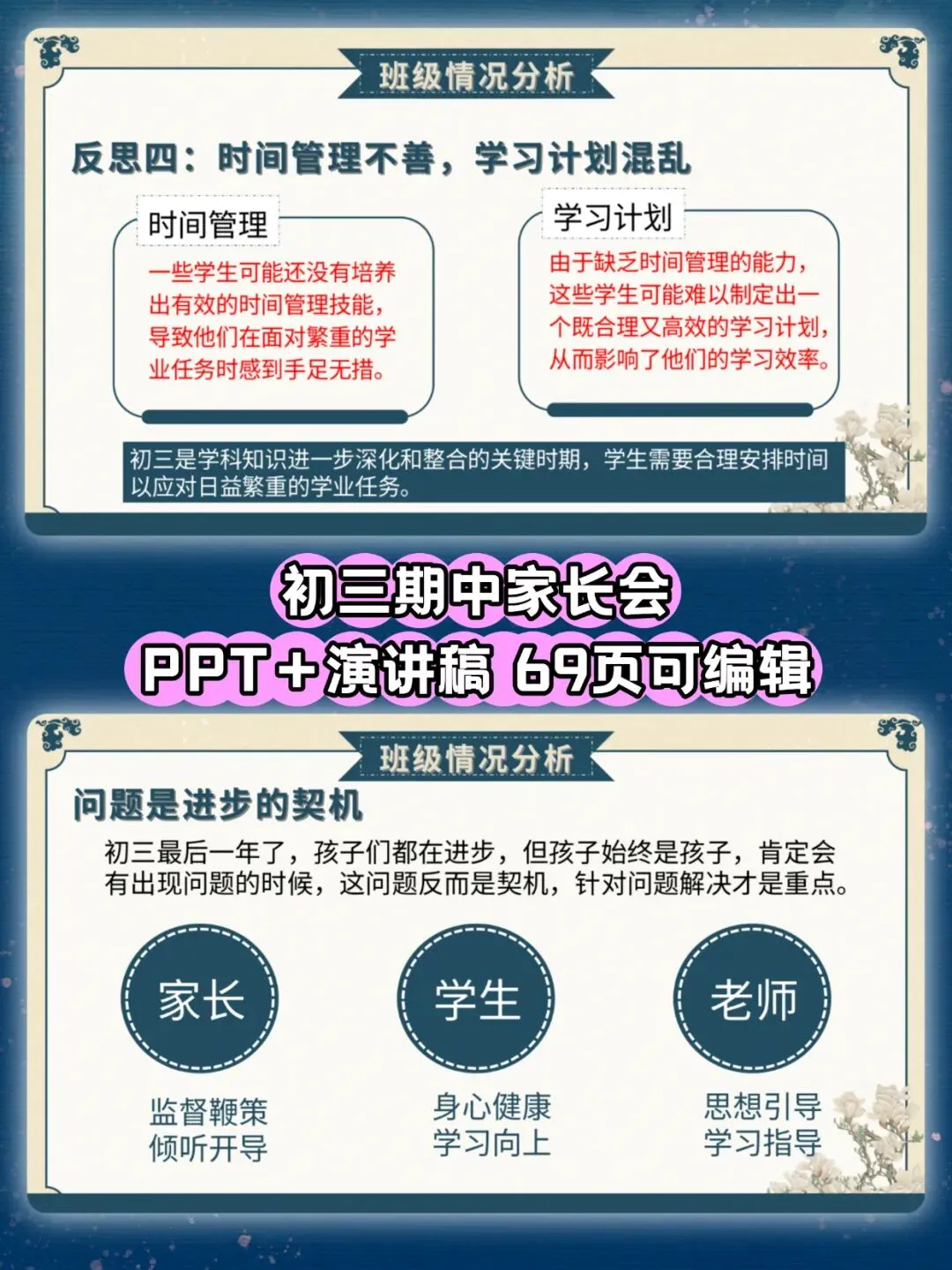 初三期中家长会来了!初三已至,同心共赴(课件+ppt)-第7张图片-四季读书网