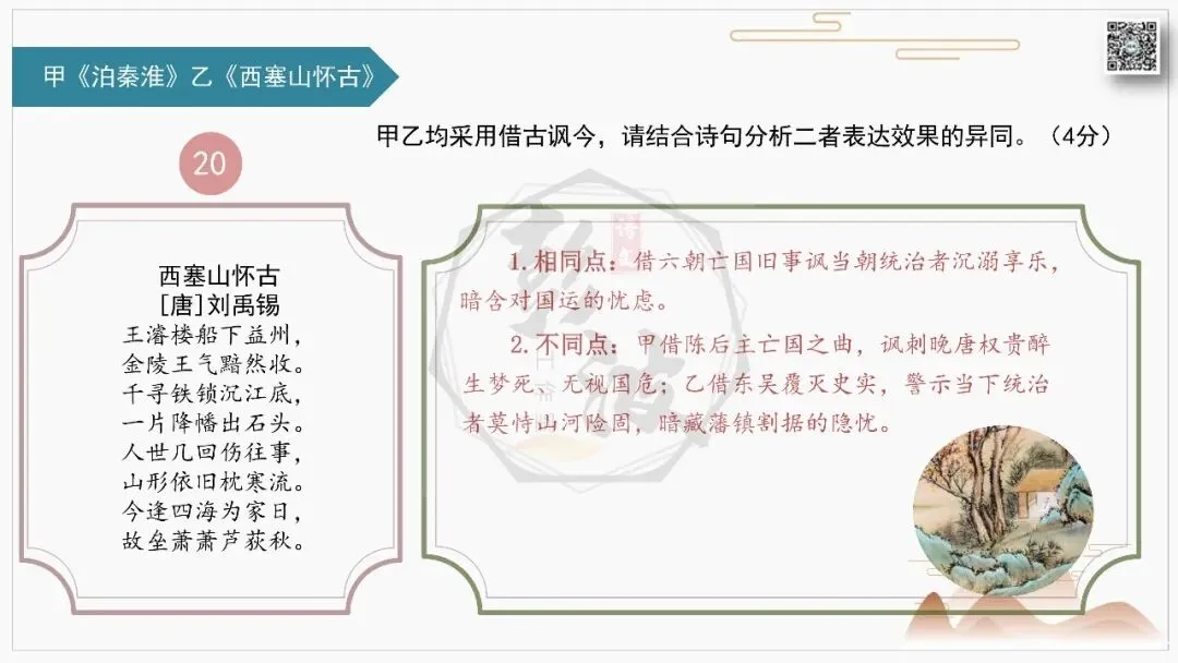 【中考古诗词复习-课件】31-写作手法-课内外对比阅读2(3元)-第25张图片-四季读书网