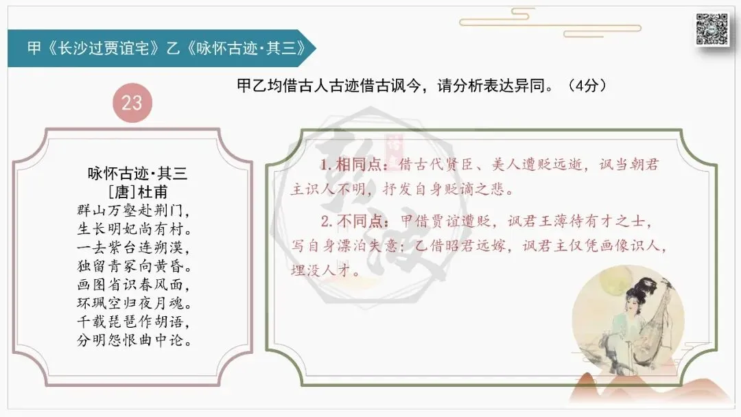 【中考古诗词复习-课件】31-写作手法-课内外对比阅读2(3元)-第28张图片-四季读书网