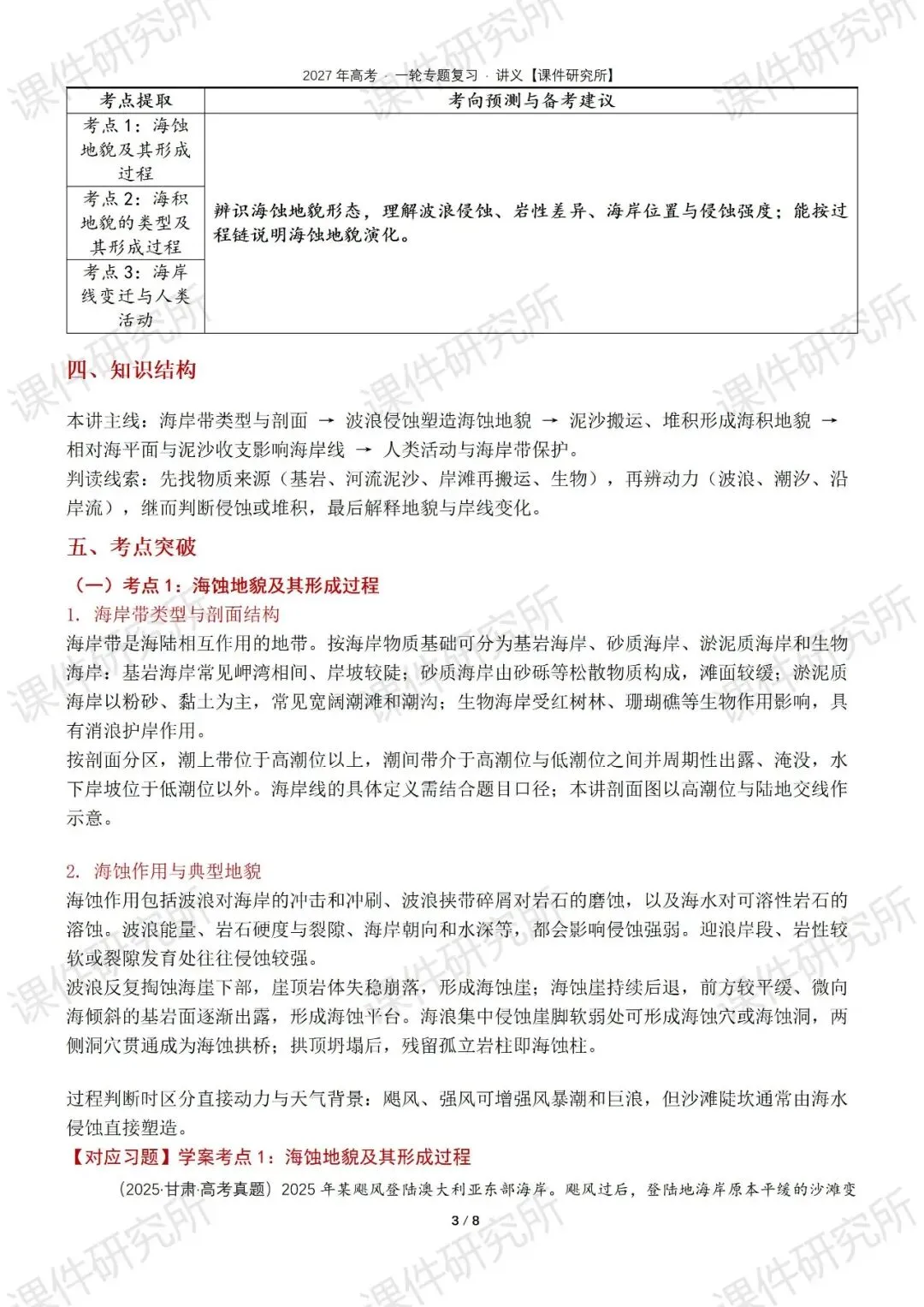 【系统整合+习题精讲+真题汇编】27年高考地理一轮专题复习课件!讲透《海岸地貌》| 课件+讲义+汇编-第29张图片-四季读书网 【系统整合+习题精讲+真题汇编】27年高考地理一轮专题复习课件!讲透《海岸地貌》| 课件+讲义+汇编-第29张图片-四季读书网