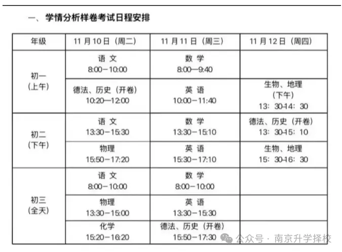 南京多校期中考时间安排-第3张图片-四季读书网 南京多校期中考时间安排-第3张图片-四季读书网