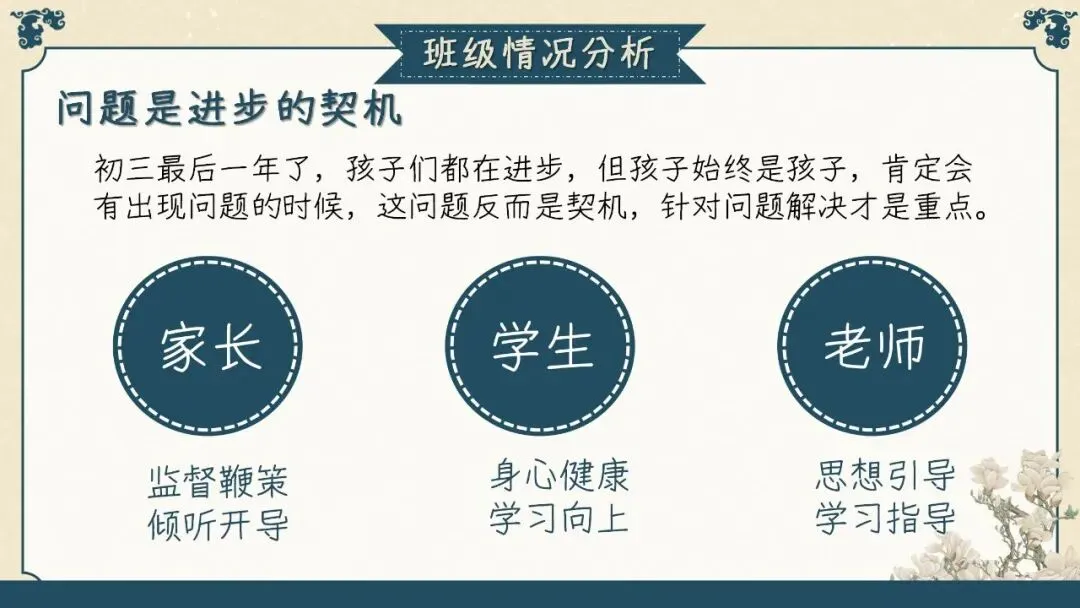 初三秋季上九年级期中家长会PPT课件:初三已至 同心共赴-共69页含发言稿可修改编辑-第14张图片-四季读书网