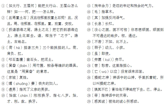初二(上)必背内容注音(六)《愚公移山》-第5张图片-四季读书网 初二(上)必背内容注音(六)《愚公移山》-第5张图片-四季读书网