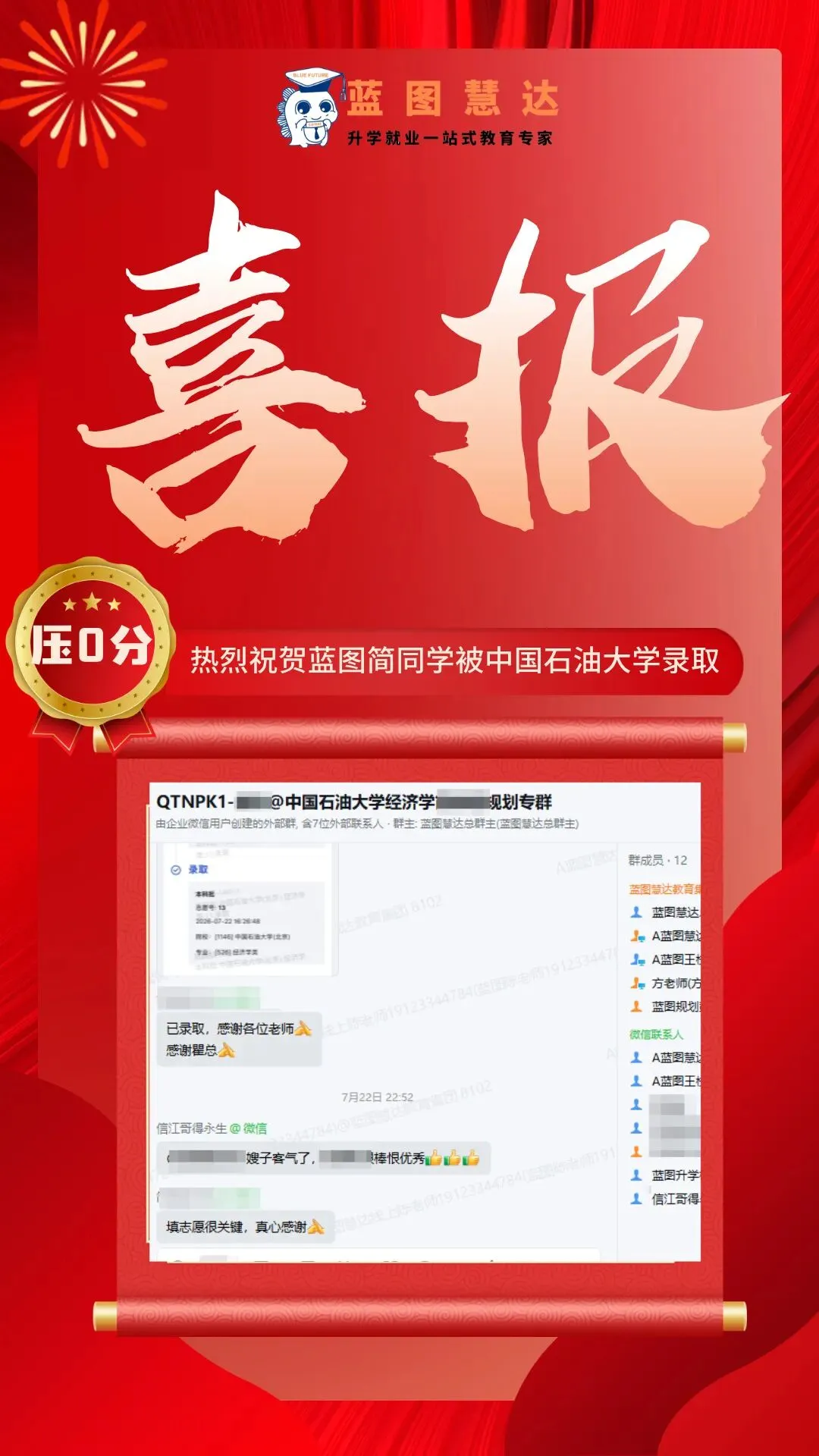 录取喜报 | 蓝图学子2026年高考录取喜报汇总-第14张图片-四季读书网