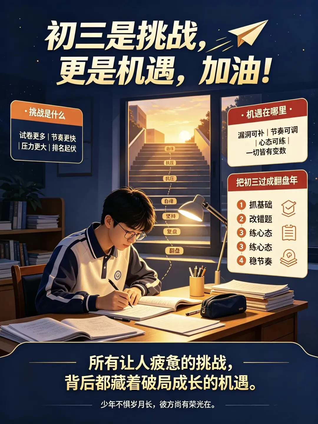 初三是挑战,更是机遇,加油!-第1张图片-四季读书网