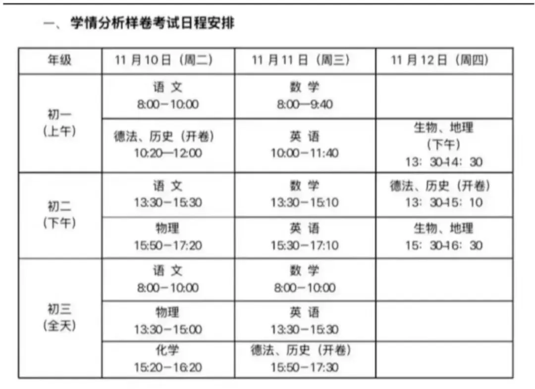 多校期中考时间已经确定!-第2张图片-四季读书网