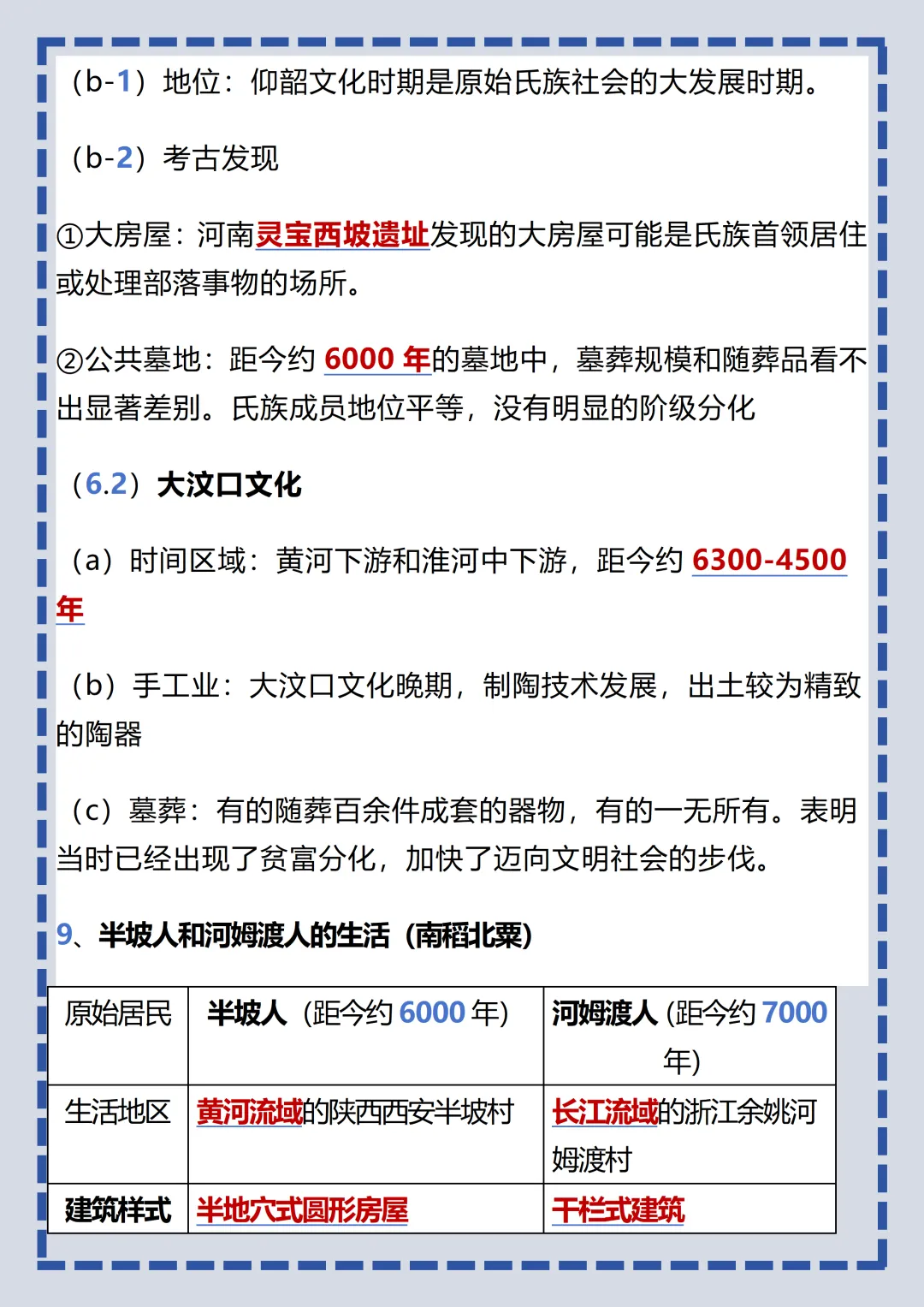 【初一】2026新版七年级上册历史全册核心知识点填空+答案版,完整版可打印-第7张图片-四季读书网