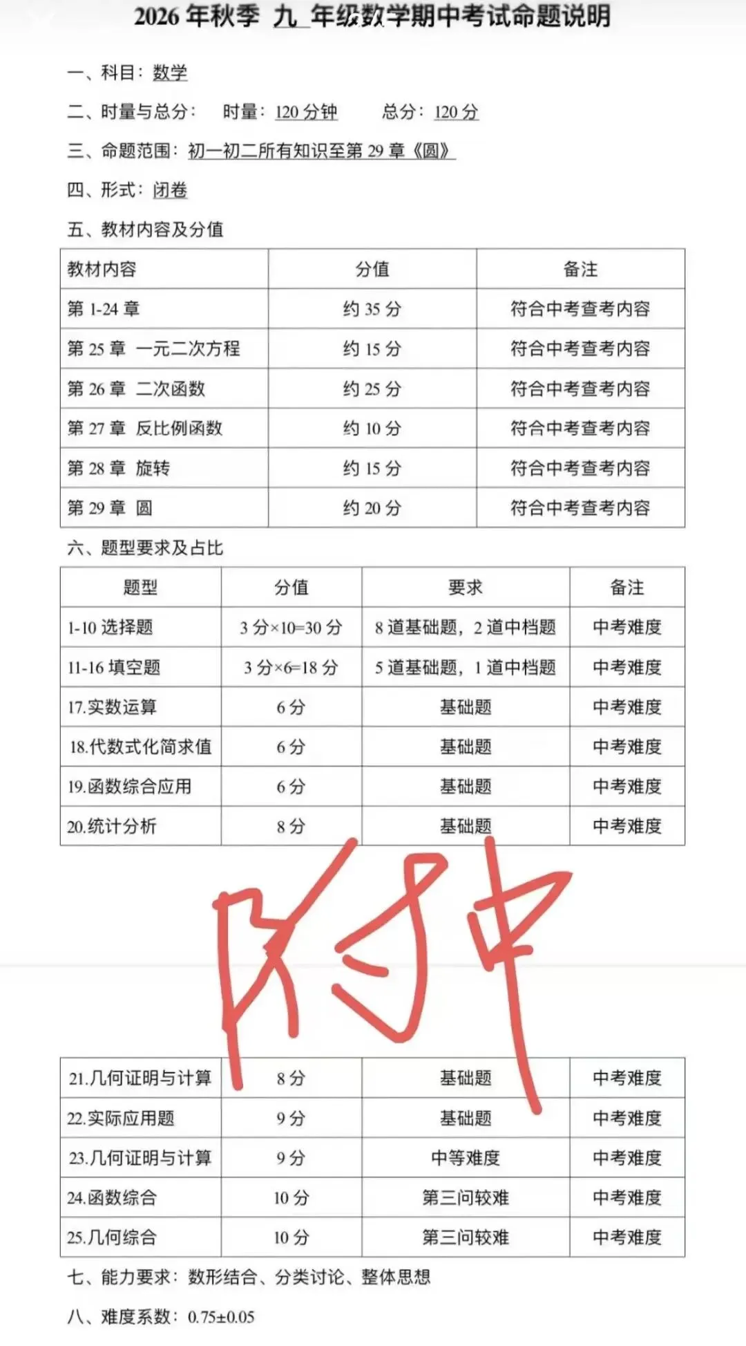 速看!2026年长郡初一到初三期中命题说明来了-第15张图片-四季读书网