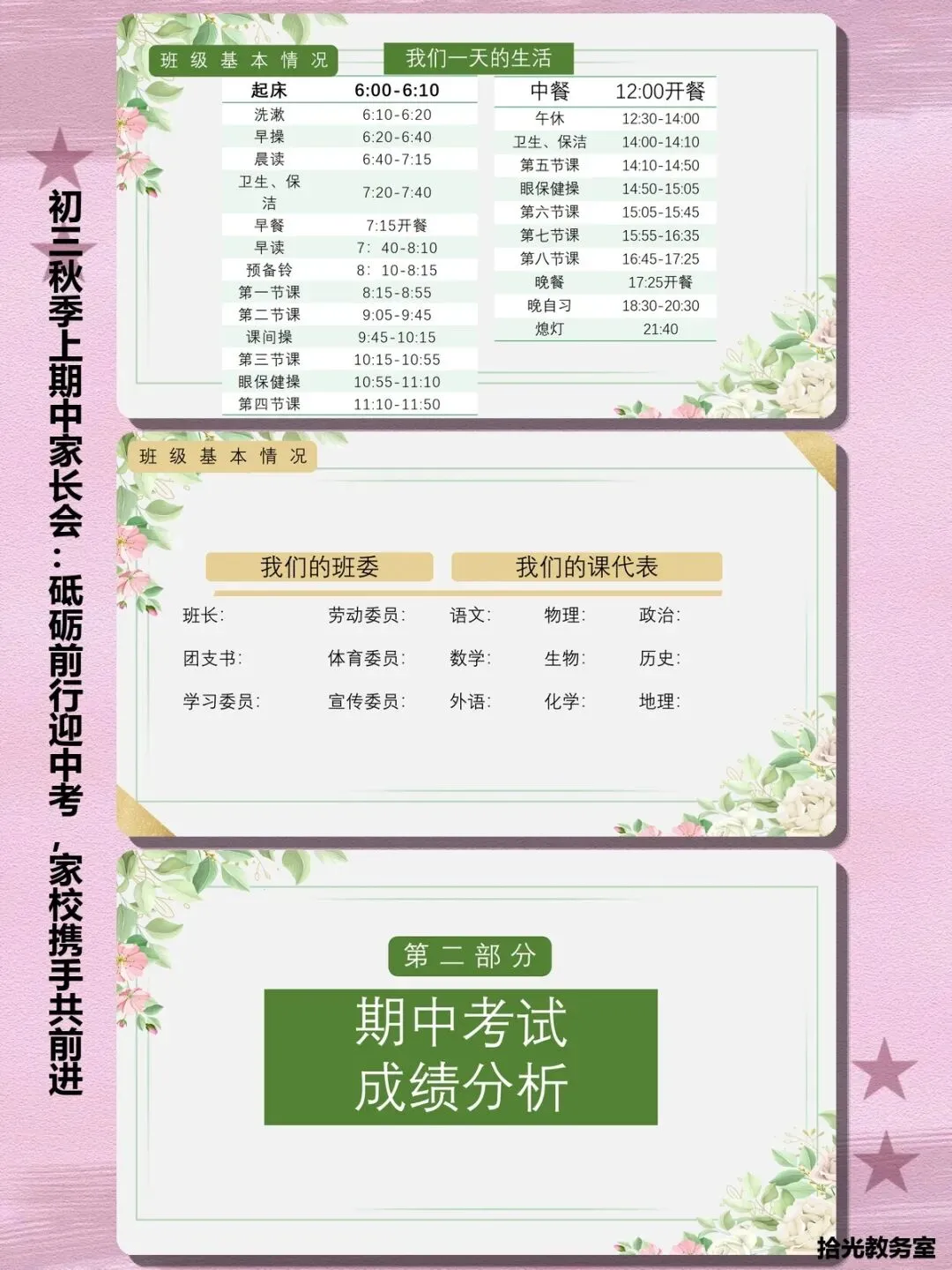 初三家长不会开?这份65页＂中考冲刺＂家长会课件把战略战术全讲透了-第9张图片-四季读书网