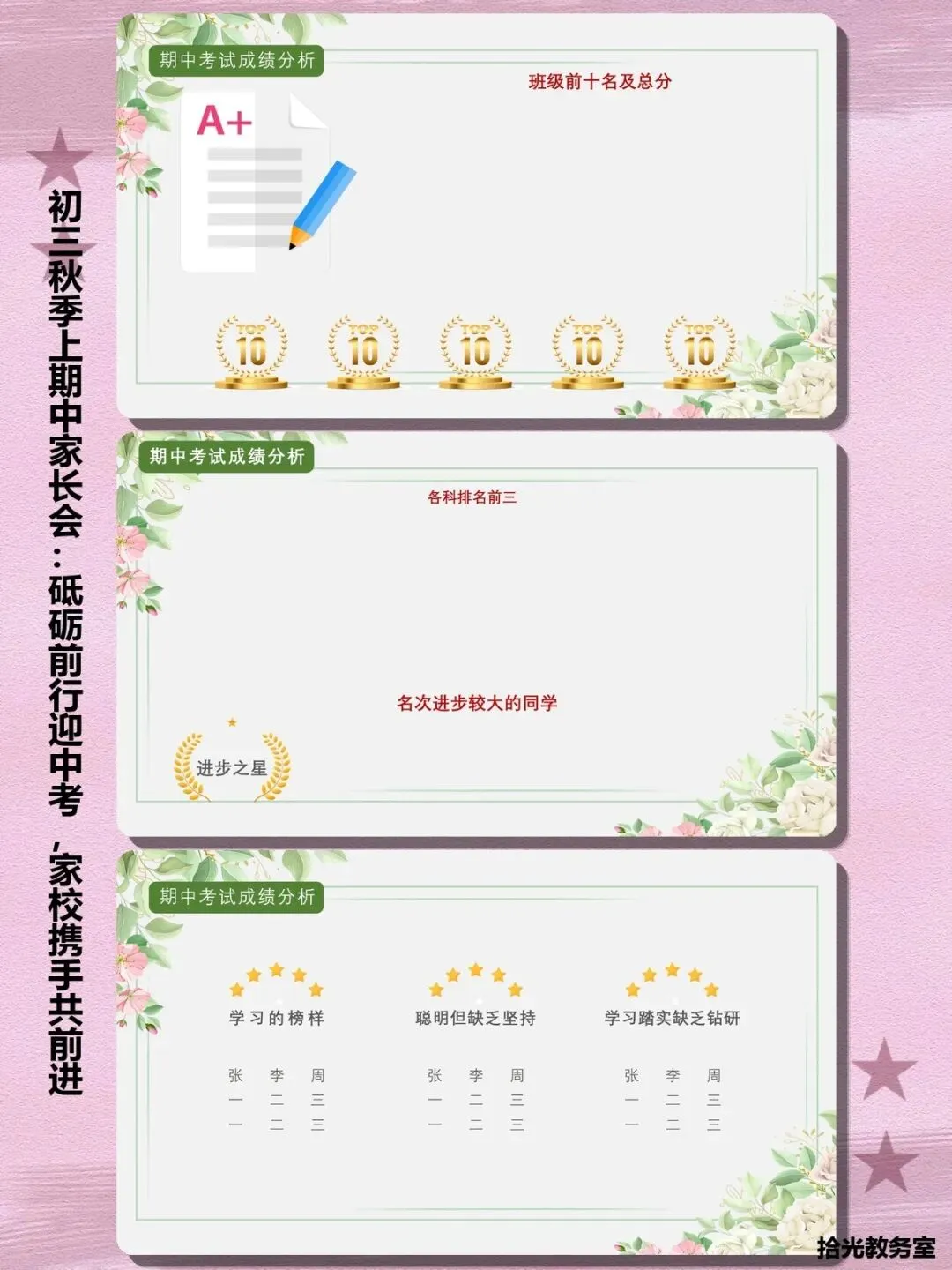 初三家长不会开?这份65页＂中考冲刺＂家长会课件把战略战术全讲透了-第11张图片-四季读书网