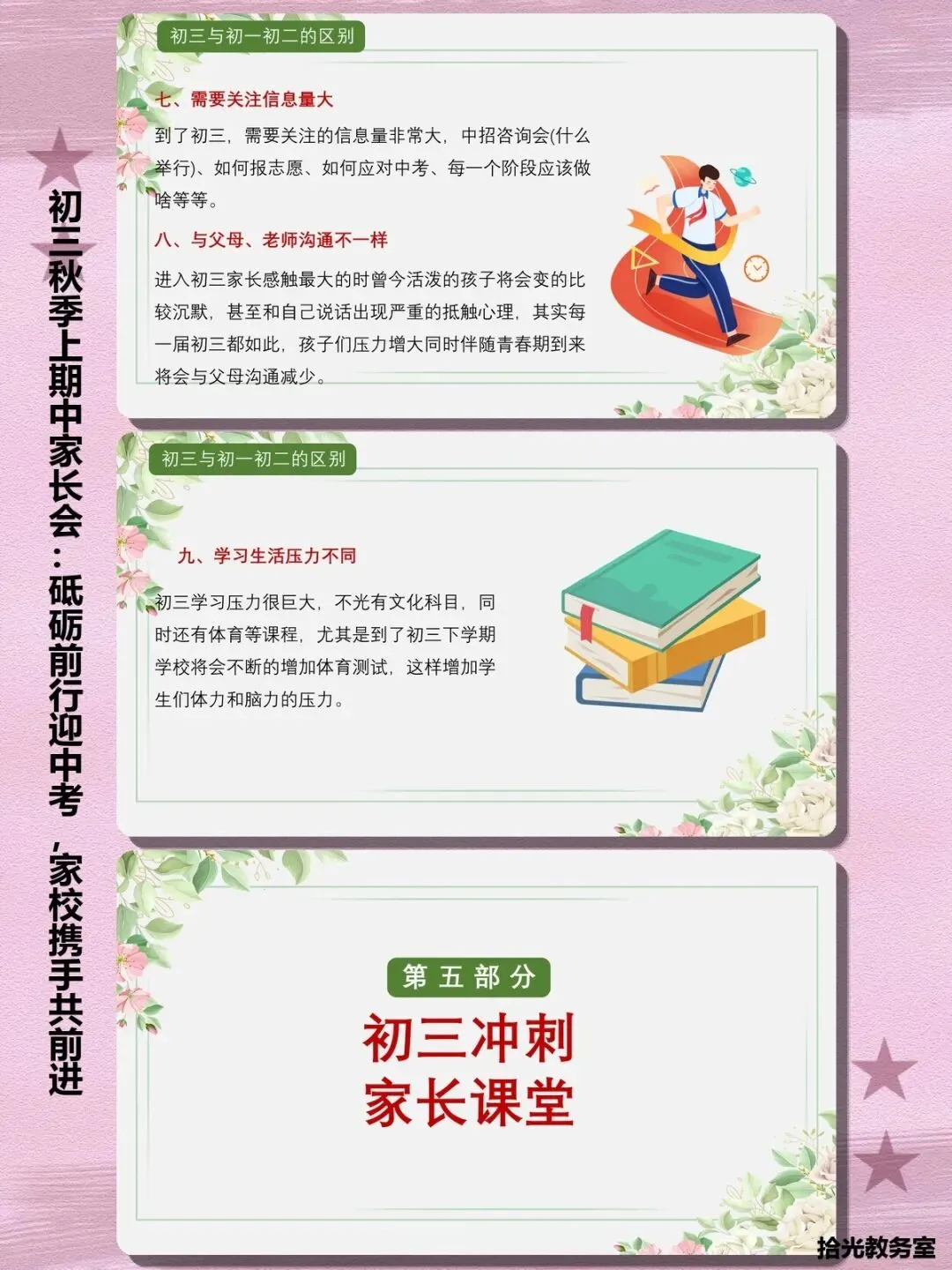 初三家长不会开?这份65页＂中考冲刺＂家长会课件把战略战术全讲透了-第31张图片-四季读书网