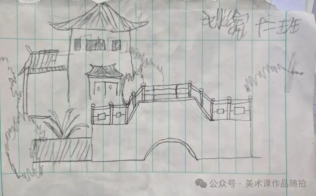 初二12班美术课堂作品《古典园林》-第8张图片-四季读书网