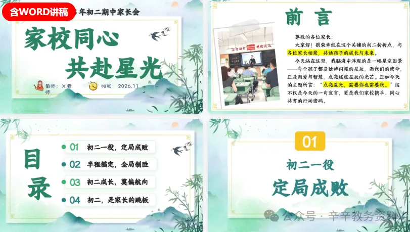 初二秋季学期期中家长会课件PPT+逐字稿:家校同心 共赴星光-第2张图片-四季读书网 初二秋季学期期中家长会课件PPT+逐字稿:家校同心 共赴星光-第2张图片-四季读书网