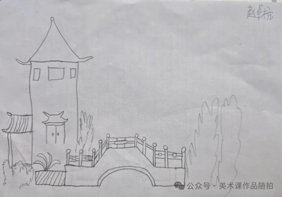 初二12班美术课堂作品《古典园林》-第21张图片-四季读书网