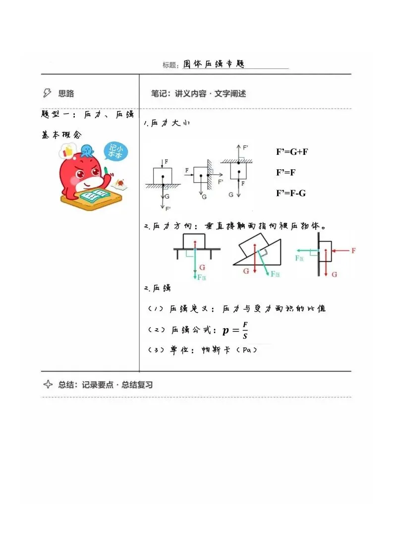 初二物理手写笔记合集-第54张图片-四季读书网