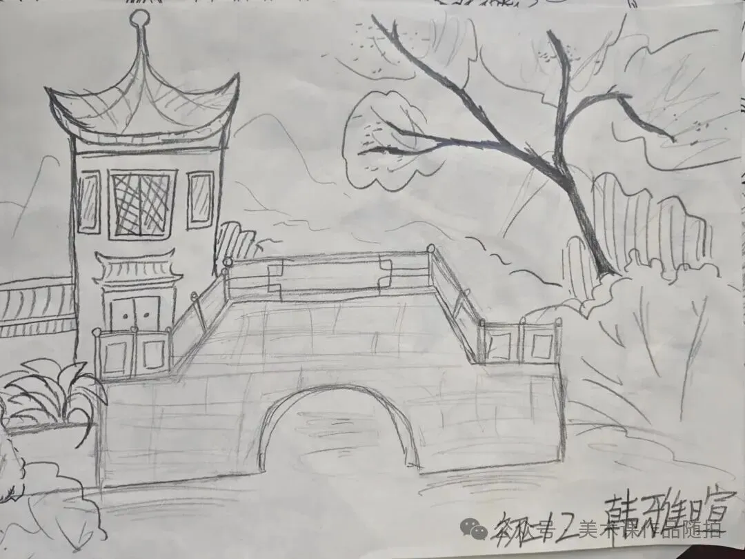 初二12班美术课堂作品《古典园林》-第36张图片-四季读书网