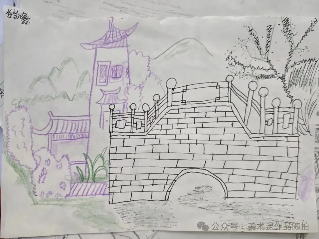 初二12班美术课堂作品《古典园林》-第39张图片-四季读书网