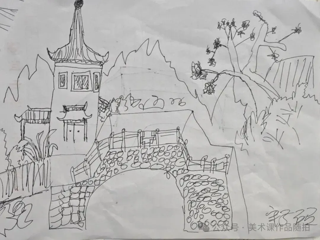初二12班美术课堂作品《古典园林》-第45张图片-四季读书网