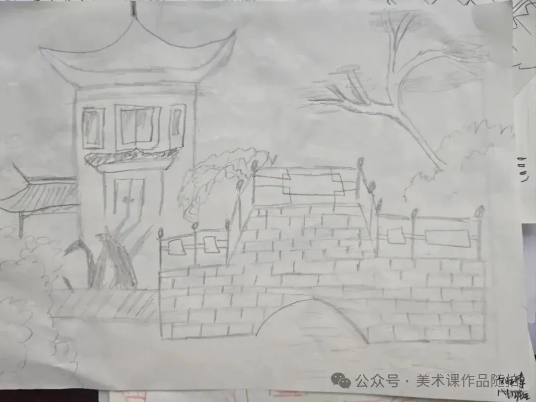 初二12班美术课堂作品《古典园林》-第49张图片-四季读书网