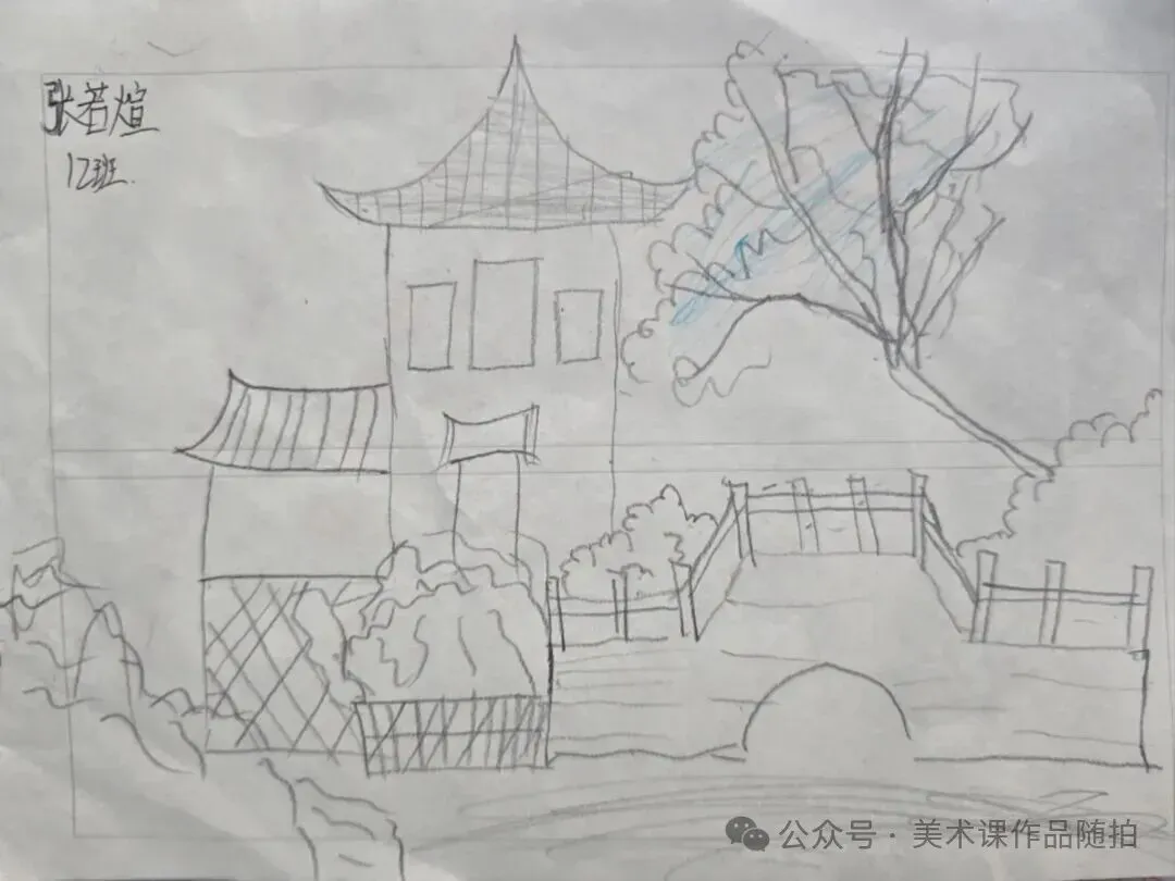 初二12班美术课堂作品《古典园林》-第57张图片-四季读书网