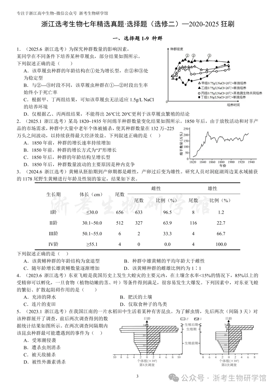 浙江选考生物7年真题分类精选 选修二(浙江高三必练)-第6张图片-四季读书网 浙江选考生物7年真题分类精选 选修二(浙江高三必练)-第6张图片-四季读书网