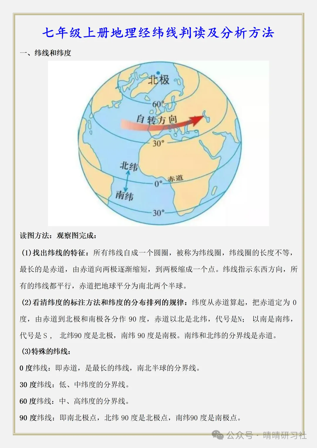 【初一】2026新版七年级上册地理经纬线判读及分析方法,完整版可打印-第3张图片-四季读书网 【初一】2026新版七年级上册地理经纬线判读及分析方法,完整版可打印-第3张图片-四季读书网