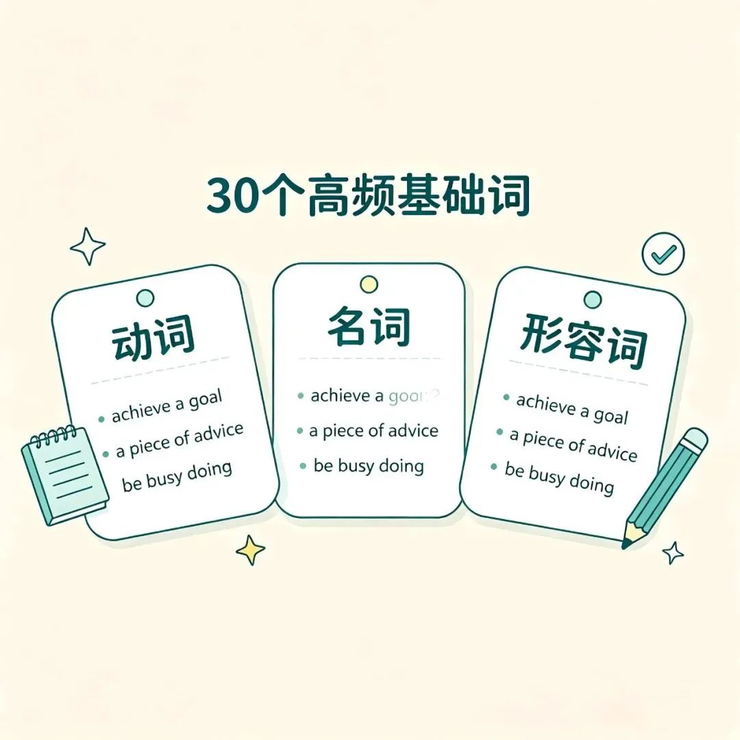【高考词汇通关 · 第1期】别再死背单词书了!先搞定这＂30个高频基础词＂-第2张图片-四季读书网