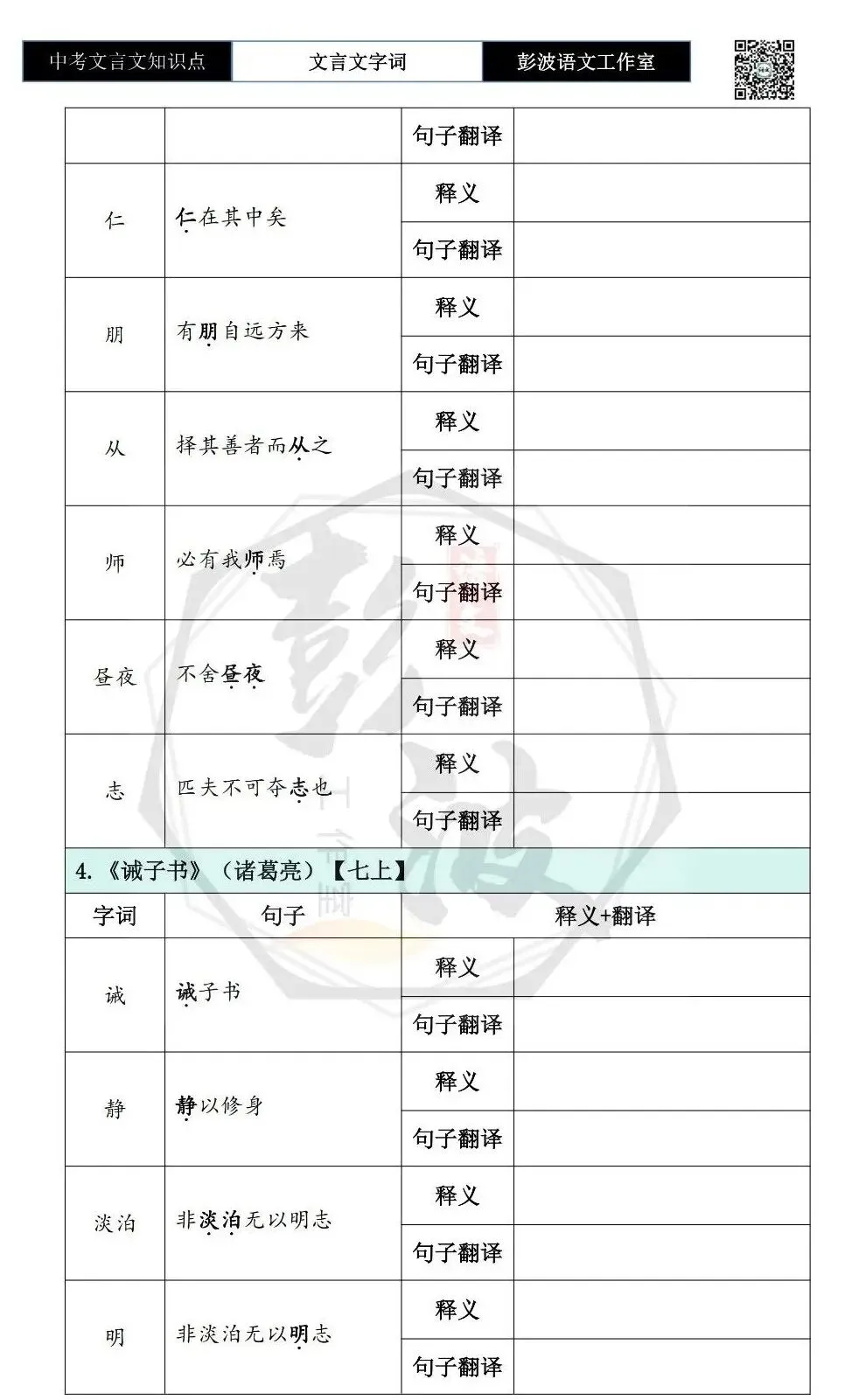 【中考文言文专项】03重点实词-七年级上自测(2元)-第11张图片-四季读书网 【中考文言文专项】03重点实词-七年级上自测(2元)-第11张图片-四季读书网