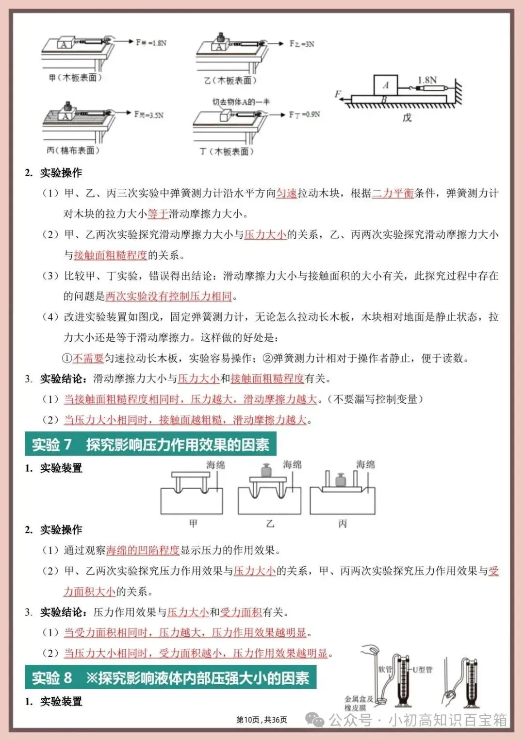 2026年新版【中考物理】实验总结(重点复习资料,背诵版)电子版可打印-第11张图片-四季读书网