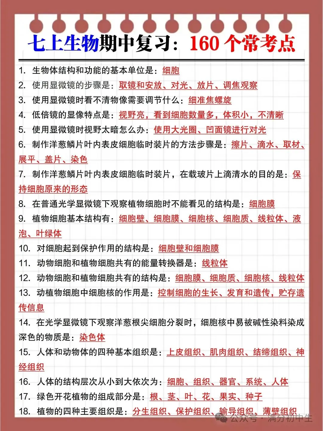 初一新教材七上全学科核心知识考点梳理背读总结电子打印版!(2026 新)-第13张图片-四季读书网 初一新教材七上全学科核心知识考点梳理背读总结电子打印版!(2026 新)-第13张图片-四季读书网