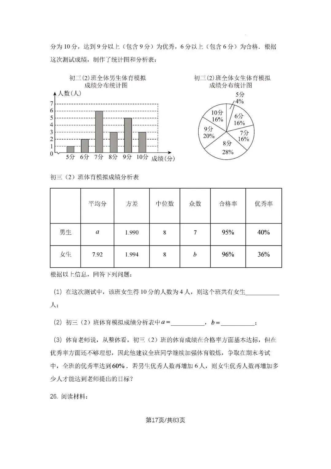 初三上学期各科期中试卷汇总-第17张图片-四季读书网