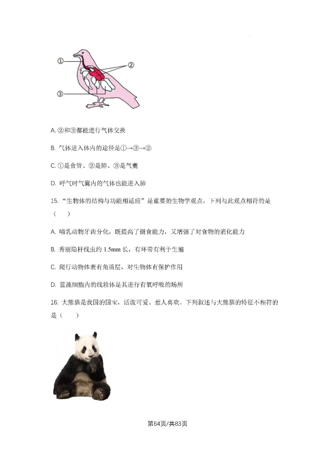 初三上学期各科期中试卷汇总-第64张图片-四季读书网