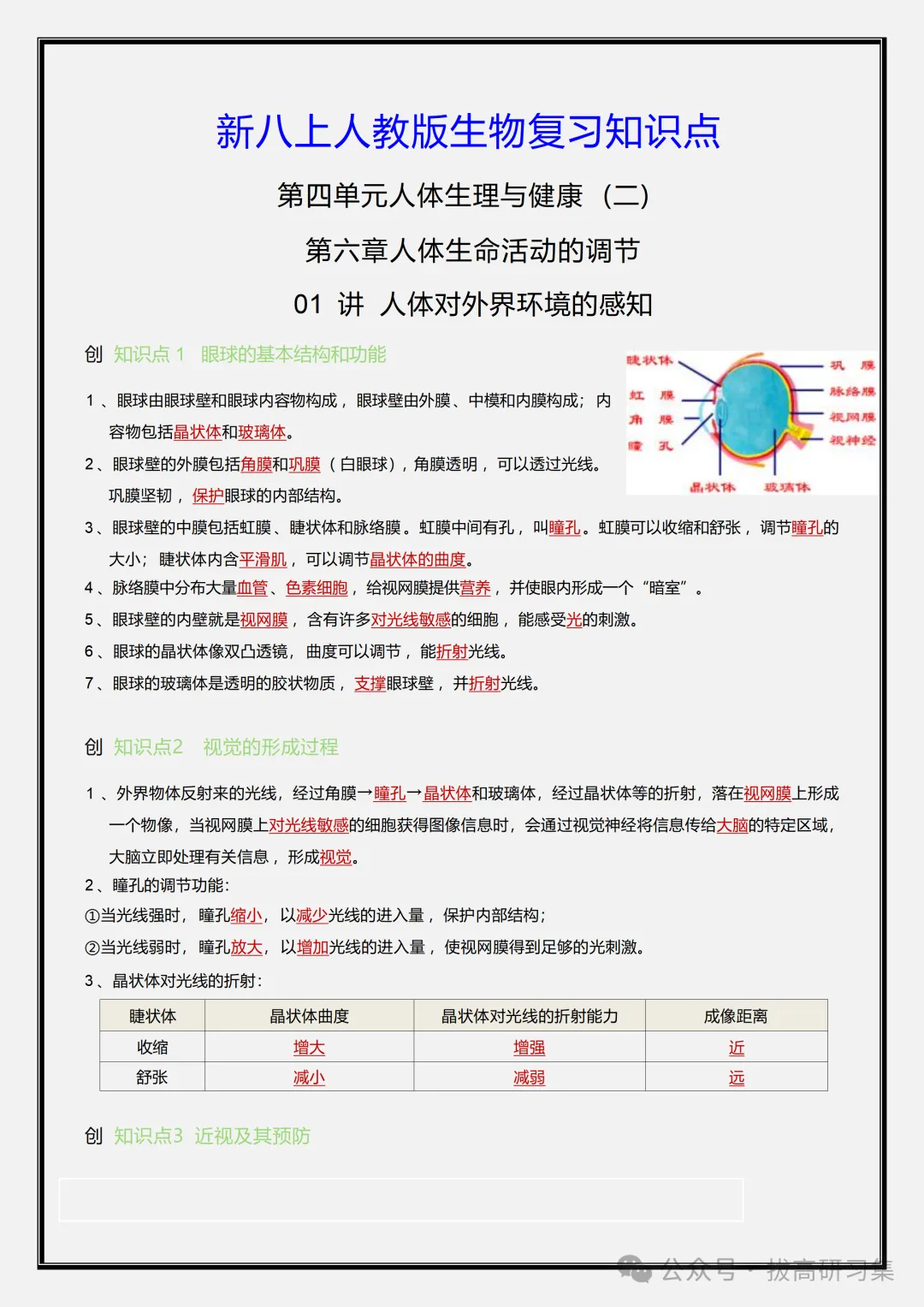 初二新版【八上生物】全册必背核心考点知识梳理汇总,2026届有完整版可打印-第3张图片-四季读书网